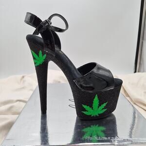 NEW Ellie Shoes 709-MEGGIE Stiletto Platform Sandal open toe Black Women SIZE 7